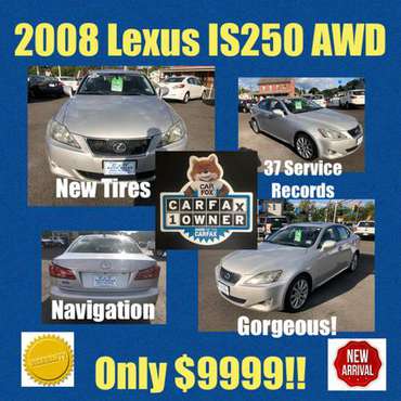 2008 Lexus IS-250 AWD Clean 1-Owner Carfax w/37 Service for sale in Sewell, NJ