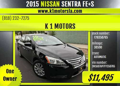 2015 NISSAN / SENTRA / FE+S / BLACK / ONE OWNER / LOW MILEAGE / MUST S for sale in Los Angeles, CA