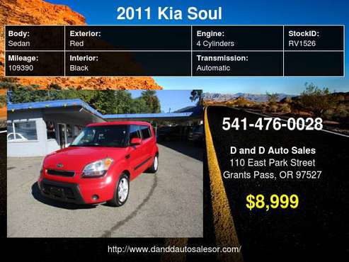 2011 Kia Soul 5dr Wgn Auto + D AND D AUTO - cars & trucks - by... for sale in Grants Pass, OR