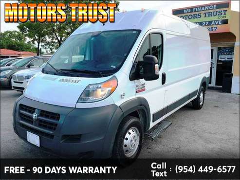 2017 Ram ProMaster Cargo Van 2500 High Roof 159" WB BAD CREDIT NO... for sale in Miami, FL
