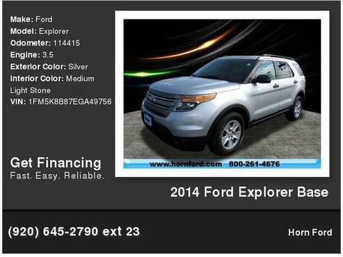 2014 Ford Explorer Base - cars & trucks - by dealer - vehicle... for sale in Brillion, WI
