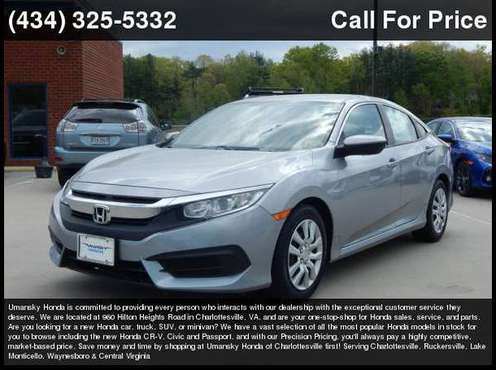 2017 Honda Civic LX Call Sales for the Absolute Best Price on for sale in Charlottesville, VA