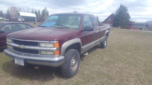 98 Chevy 2500 4x4 x cab long bed for sale in Columbia Falls, MT