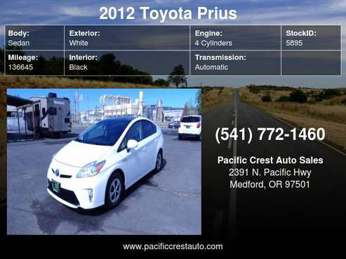 2012 Toyota Prius ! 51 MPG ! - - by dealer - vehicle for sale in Medford, OR