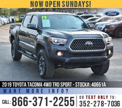 2019 TOYOTA TACOMA 4WD TRD SPORT *** Touchscreen, Cruise, Camera ***... for sale in Alachua, FL