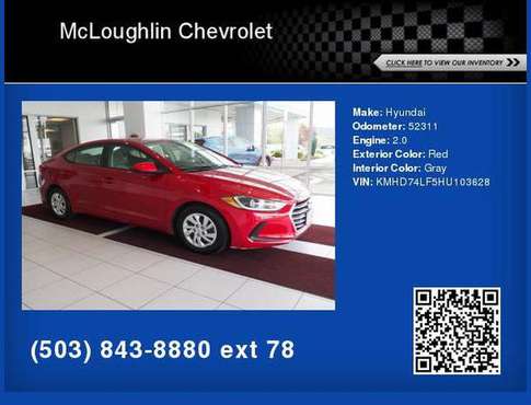 2017 Hyundai Elantra SE **We Offer Financing To Anyone the Law for sale in Milwaukie, OR
