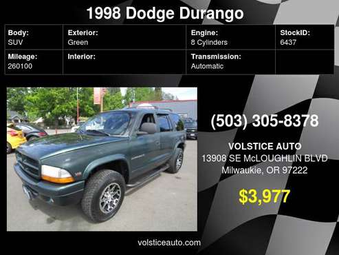 1998 Dodge Durango 4dr 4X4 SLT RUNS GREAT BEST BUY AROUND ! - cars for sale in Milwaukie, OR