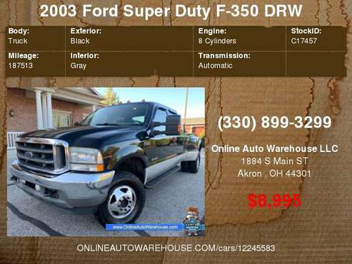 2003 *Ford F350* *DIESEL POWERSTROKE* 4X4 CREW CAB LONG BED DUALLY... for sale in Akron, WV