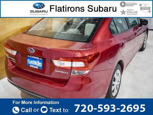 2019 Subaru Impreza 2.0i sedan Crimson Red Pearl - cars & trucks -... for sale in Boulder, CO