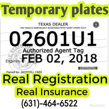 Temporary registration plate insurance Angelo's BACK for sale in Ozone Park, NY