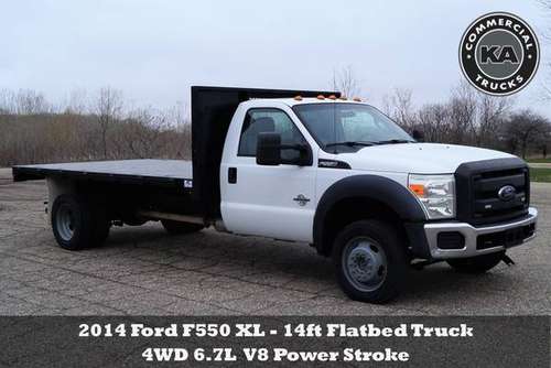 2014 Ford F550 XL - 14ft Flatbed - 4WD 6 7L V8 Power Stroke (B52698) for sale in Dassel, MN