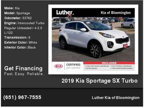 2019 Kia Sportage SX Turbo - - by dealer - vehicle for sale in Bloomington, MN