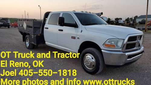 2012 Dodge RAM 3500 4wd Crew Cab 9ft Flatbed Tommy Lift Gate 6.7L Dsl for sale in fort smith, AR