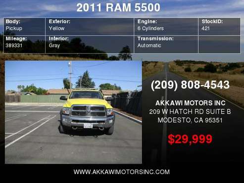 2011 Ram 5500 2WD Reg Cab 204" WB 120" CA ST for sale in Modesto, CA