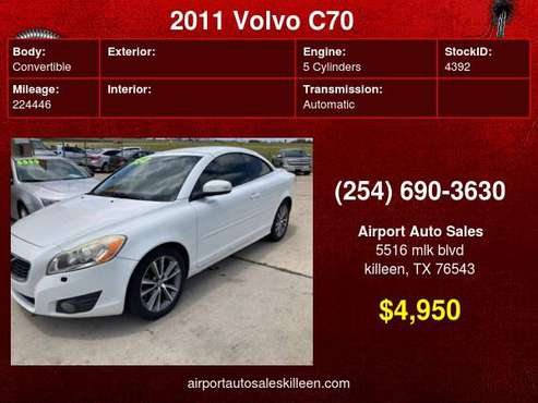 2011 Volvo C70 2dr Conv Auto - - by dealer - vehicle for sale in Killeen, TX