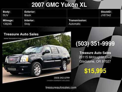 2007 GMC YUKON XL 6.2L DENALI AWD 4DR 3RD ROW SUV 2006 2008 2009 -... for sale in Gladstone, WA