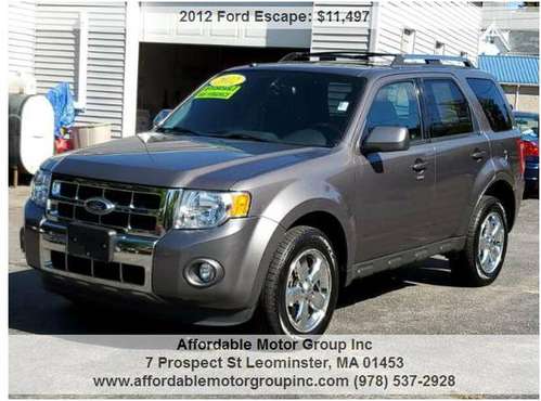 2012 Ford Escape Limited 4WD SUV 72K miles Navigation Sunroof Leather for sale in leominster, MA