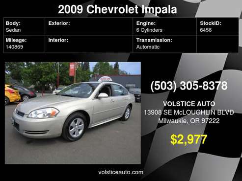 2009 Chevrolet Impala 4dr Sdn 3 5L LT RUNS GREAT ! for sale in Milwaukie, OR