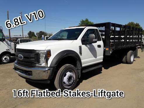 2018 FORD F550 16ft STAKE FLATBED WITH LIFTGATE 6 8L V10 MILES for sale in San Jose, CA