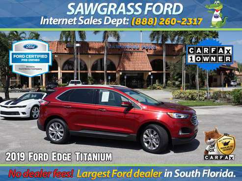 100k mi. warranty- 2019 Ford Edge Titanium - Stock # 99465L for sale in Sunrise, FL