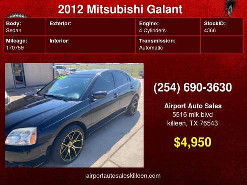 2012 Mitsubishi Galant 4dr Sdn ES - - by dealer for sale in Killeen, TX