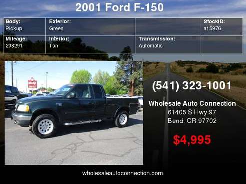 2001 Ford F-150 XLT 4dr SuperCab 4WD Styleside SB for sale in Bend, OR