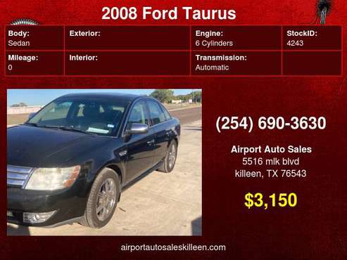 2008 Ford Taurus 4dr Sdn Limited FWD - cars & trucks - by dealer -... for sale in Killeen, TX