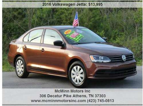 2016 V W Jetta S - One Owner! Low Miles! Like New! 40 MPG! for sale in Athens, TN