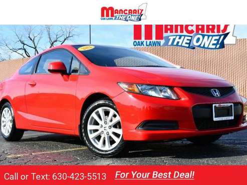 2012 Honda Civic EX-L coupe Rallye Red - cars & trucks - by dealer -... for sale in Oak Lawn, IL