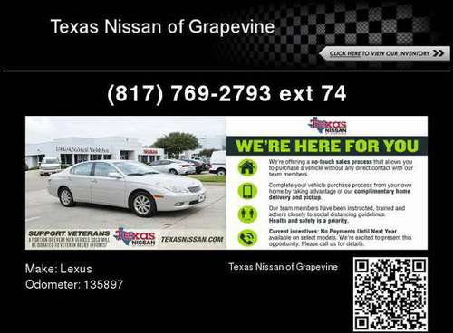 2004 Lexus ES 330 - cars & trucks - by dealer - vehicle automotive... for sale in GRAPEVINE, TX
