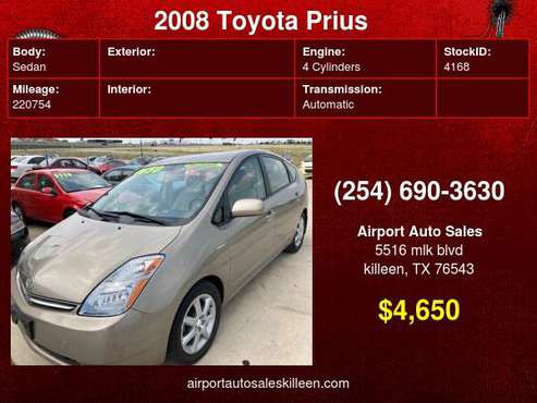 2008 Toyota Prius 5dr HB Touring 1 Owner! Extra Clean! - cars &... for sale in Killeen, TX