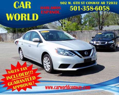 2016 NISSAN SENTRA LOW DOWN PAYMENTS GUARANTEED APPROVALS - cars & for sale in Conway, AR