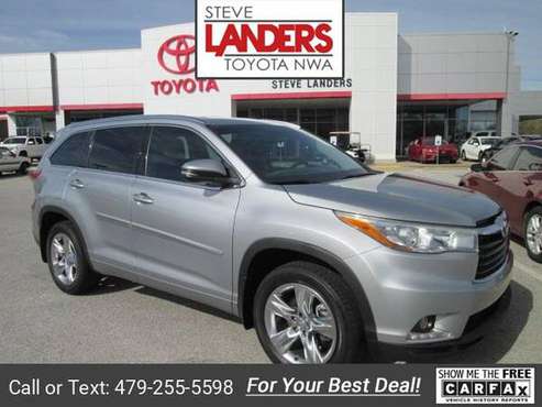 2015 Toyota Highlander Limited suv Silver - cars & trucks - by... for sale in ROGERS, AR