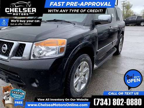 291/mo - 2012 Nissan Armada Platinum 4WD! 4 WD! 4-WD! - Easy for sale in Chelsea, MI