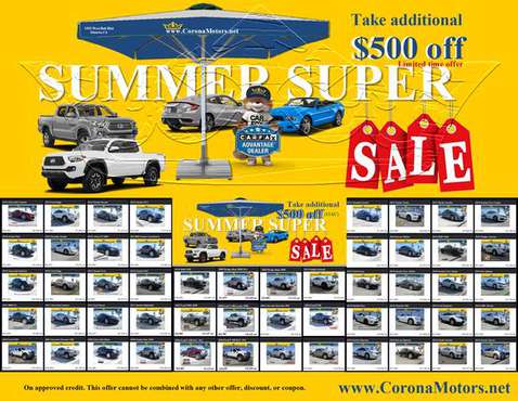 Summer Used Car Sale for sale in Ontario, CA