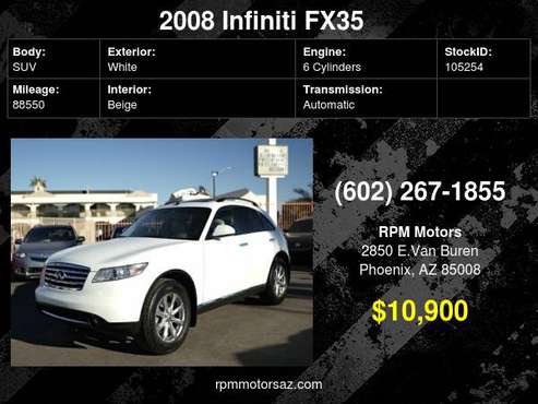 2008 INFINITI FX35 RWD - cars & trucks - by dealer - vehicle... for sale in Phoenix, AZ