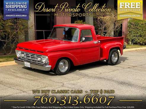 Drive this 1964 Ford F100 RARE Step side short bed v8 Pickup home for sale in Palm Desert, NY