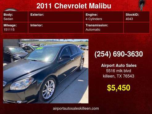 2011 Chevrolet Malibu Sdn LTZ - cars & trucks - by dealer - vehicle... for sale in Killeen, TX