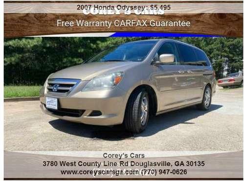 2007 Honda Odyssey EX-L 173044 Miles - cars & trucks - by dealer -... for sale in Douglasville, GA
