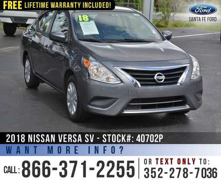 *** 2018 Nissan Versa SV *** Bluetooth - Keyless Entry- Cruise -... for sale in Alachua, FL