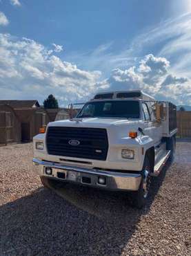 1985 Ford F700 Flat Bed Sleeper Cab Detroit Diesel Must See - cars &... for sale in Spearfish, SD