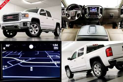 HEATED COOLED LEATHER White 2014 GMC Sierra 1500 SLT 4X4 4WD Crew for sale in clinton, OK