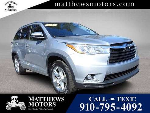 2016 Toyota Highlander Limited 2WD w/ Nav Sunroof 3rd Row for sale in Wilmington, NC