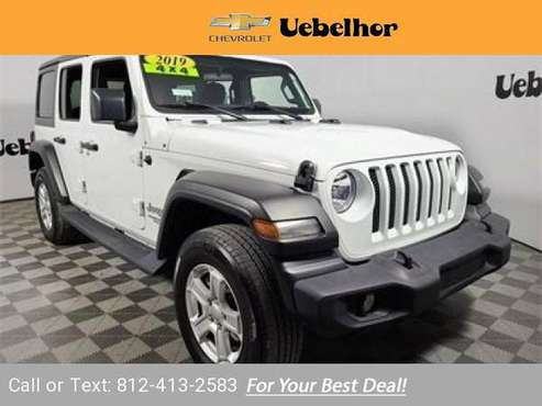 2019 Jeep Wrangler Unlimited Sport suv Bright White Clearcoat - cars... for sale in Jasper, IN