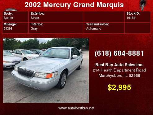 2002 Mercury Grand Marquis GS 4dr Sedan Call for Steve or Dean for sale in Murphysboro, IL