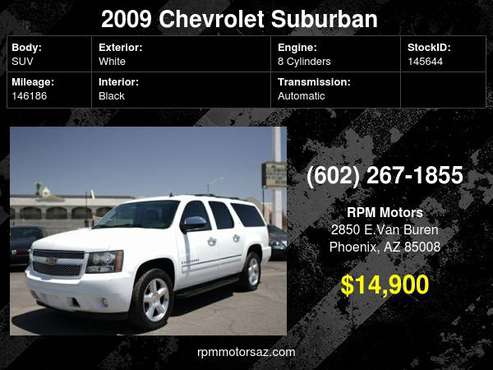 2009 Chevrolet Suburban K1500 LTZ 4WD - cars & trucks - by dealer -... for sale in Phoenix, AZ