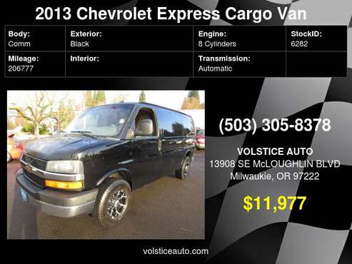 2013 Chevrolet Express Cargo Van 2500 PANEL BLACK 1 OWNER SO CLEAN for sale in Milwaukie, OR