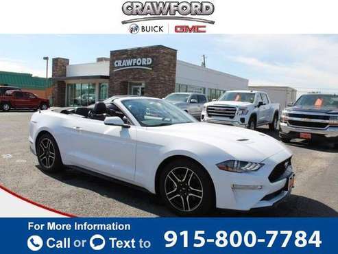 2019 Ford Mustang EcoBoost Convertible White for sale in El Paso, TX