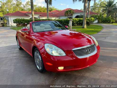 2002 Lexus SC 430 Convertible! Absolutely Red over Ecru White leath for sale in Naples, FL