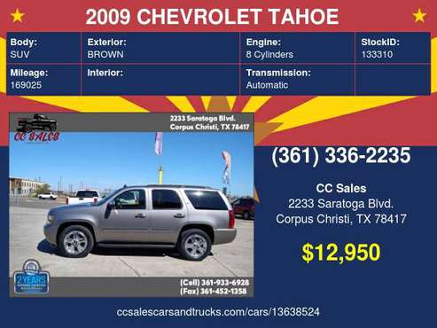 2009 CHEVROLET TAHOE 1500 LTZ - cars & trucks - by dealer - vehicle... for sale in Corpus Christi, TX